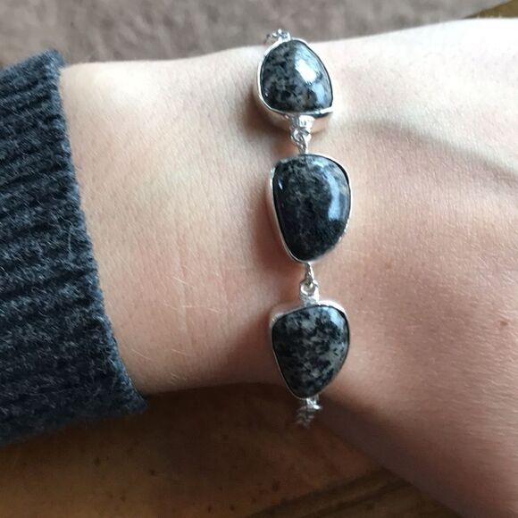 Natural Yooperlite Sterling Silver Bracelet - Picture 5 of 5